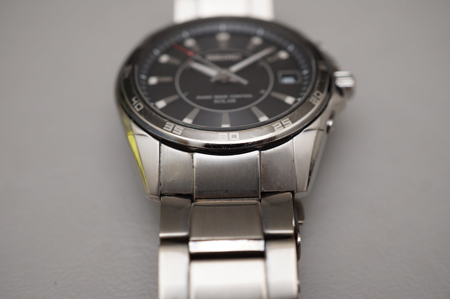Seiko 7B42-0AH0 Black Dial Radio Wave Solar Quartz Titanium JDM Watch
