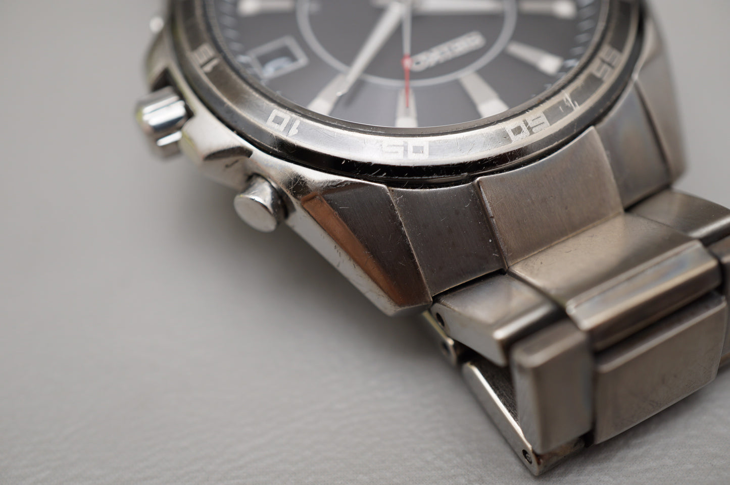 Seiko 7B42-0AH0 Black Dial Radio Wave Solar Quartz Titanium JDM Watch