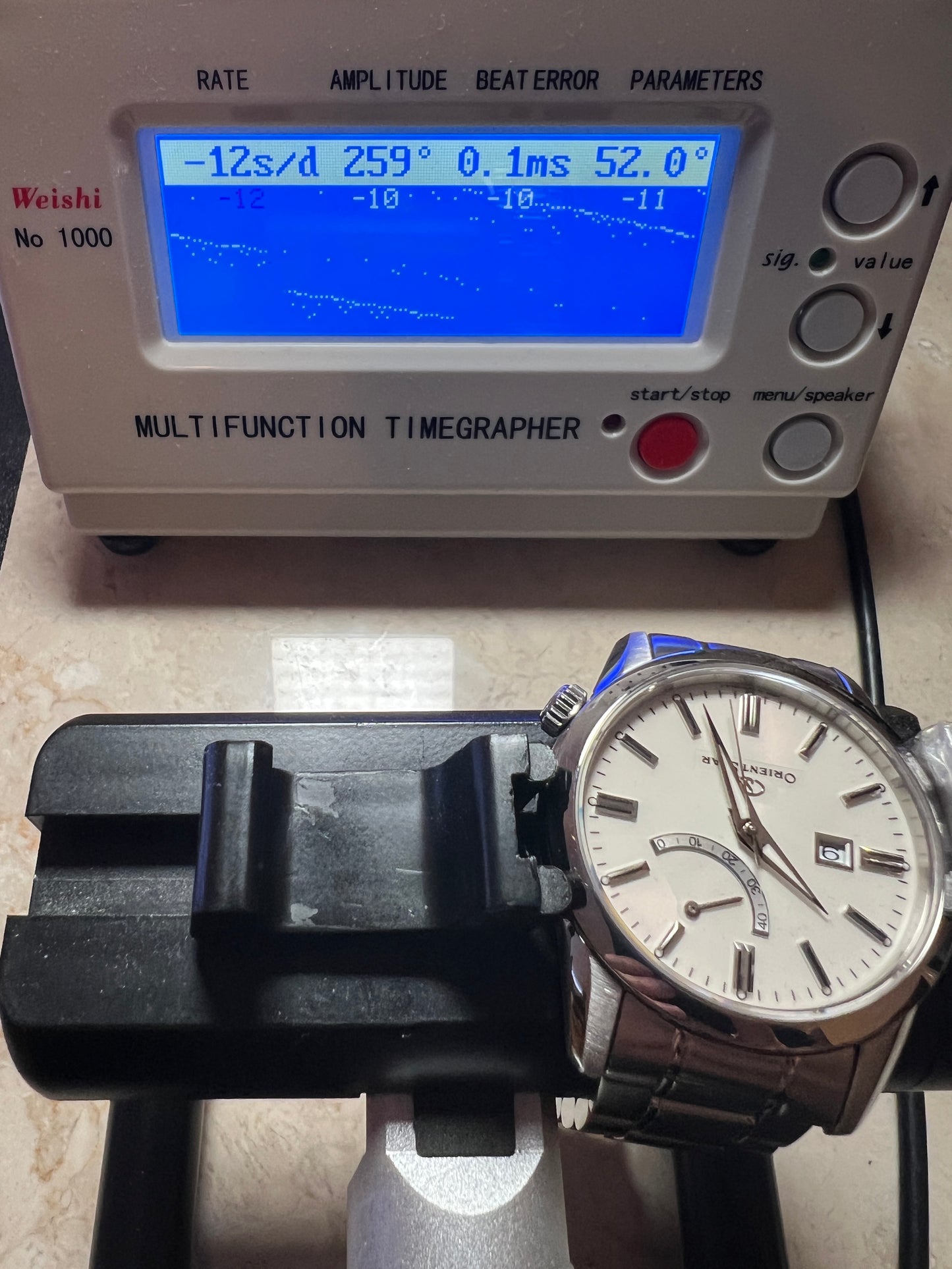 Orient Star EL00-C0-B White Dial Power Reserve Display Back Automatic Watch