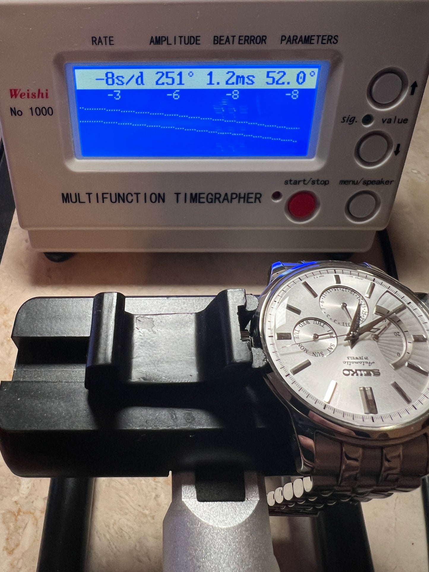 Seiko SARC015 6R21 Silver Dial Power Reserve Day-Date Automatic Watch