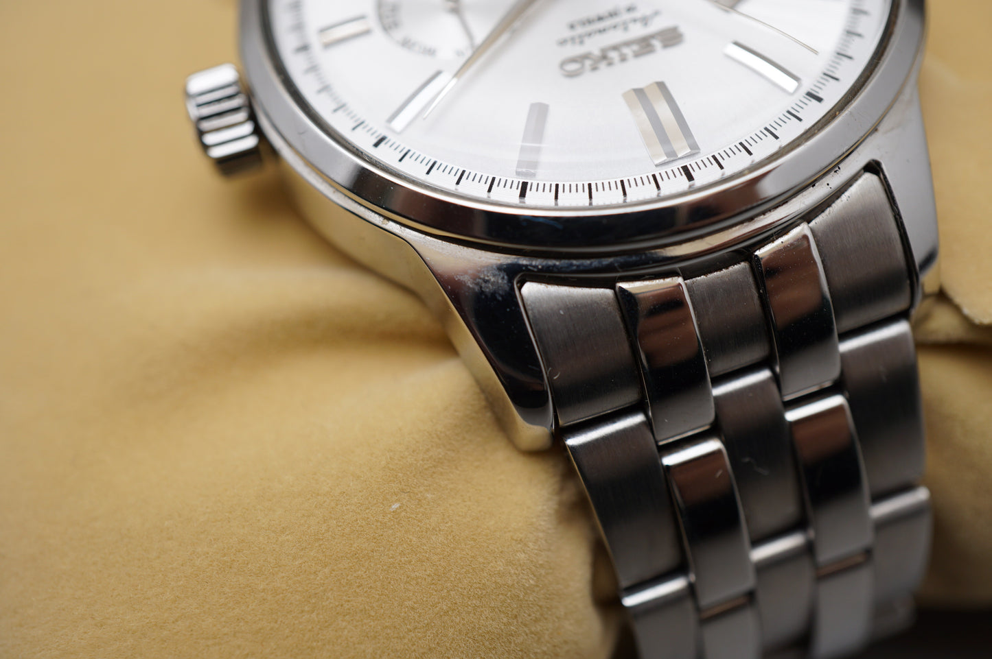 Seiko SARC015 6R21 Silver Dial Power Reserve Day-Date Automatic Watch
