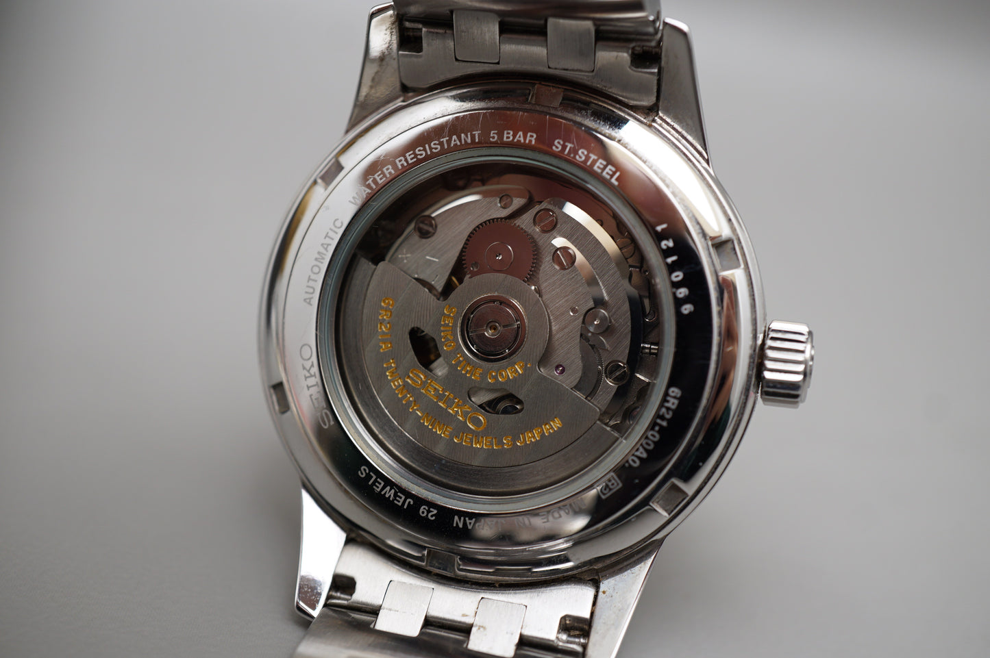 Seiko SARC015 6R21 Silver Dial Power Reserve Day-Date Automatic Watch