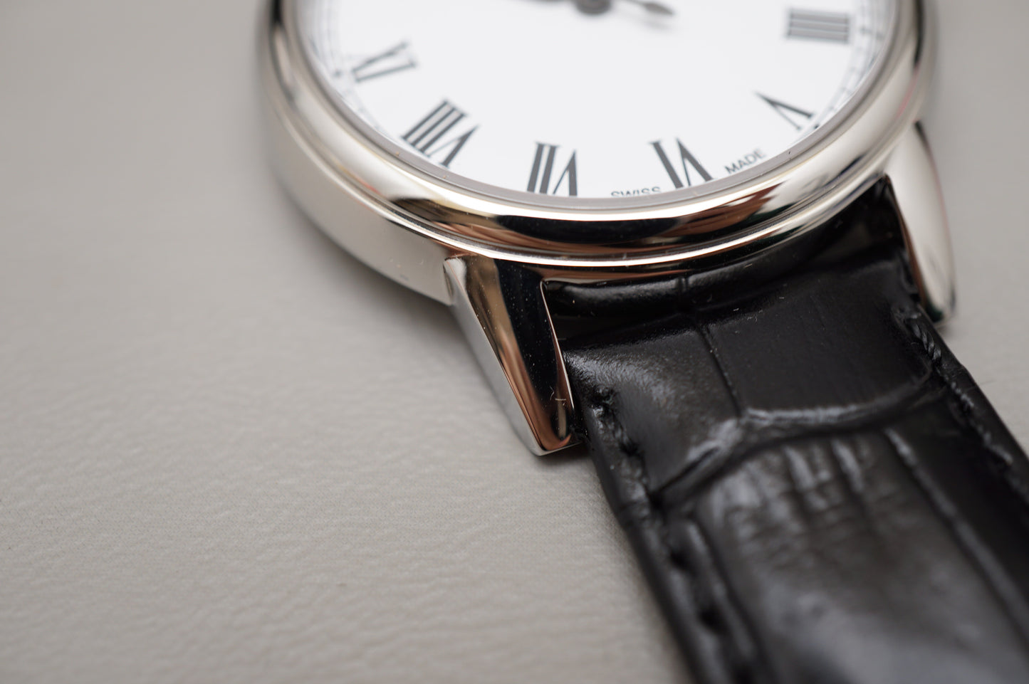 Tissot T085.410.16.013.00 White Dial Black Leather Swiss Quartz Watch