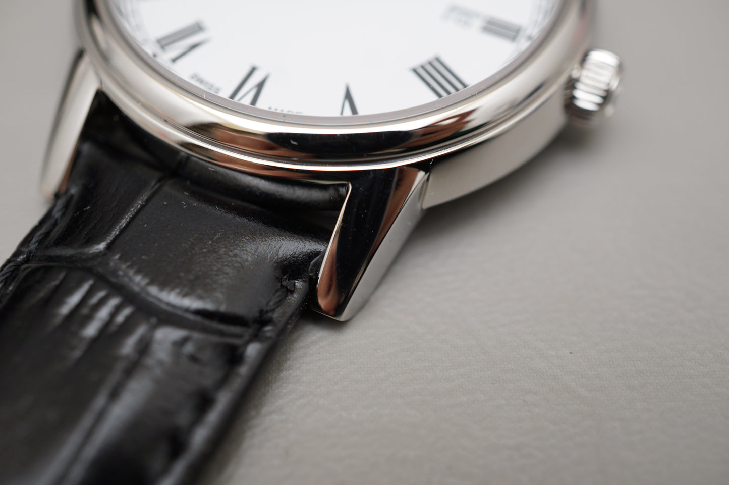 Tissot T085.410.16.013.00 White Dial Black Leather Swiss Quartz Watch