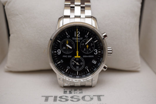 Tissot PRC 200 T461 Black Yellow Dial Quartz Chronograph Watch