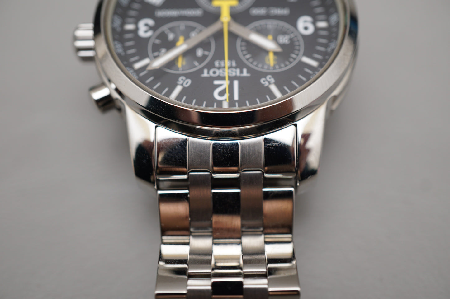 Tissot PRC 200 T461 Black Yellow Dial Quartz Chronograph Watch