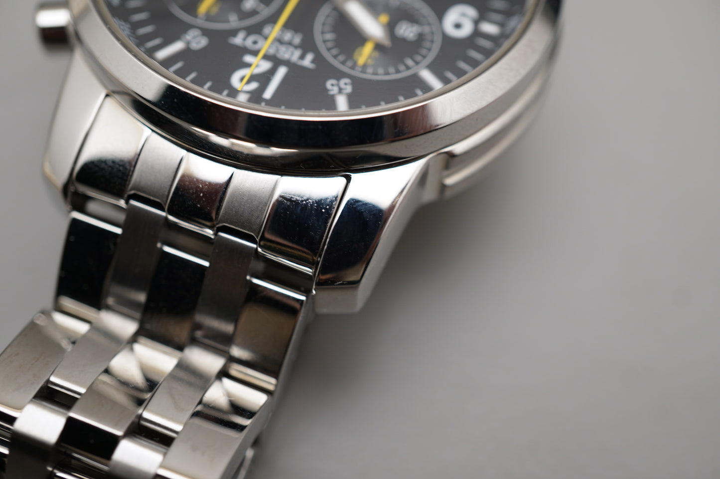 Tissot PRC 200 T461 Black Yellow Dial Quartz Chronograph Watch