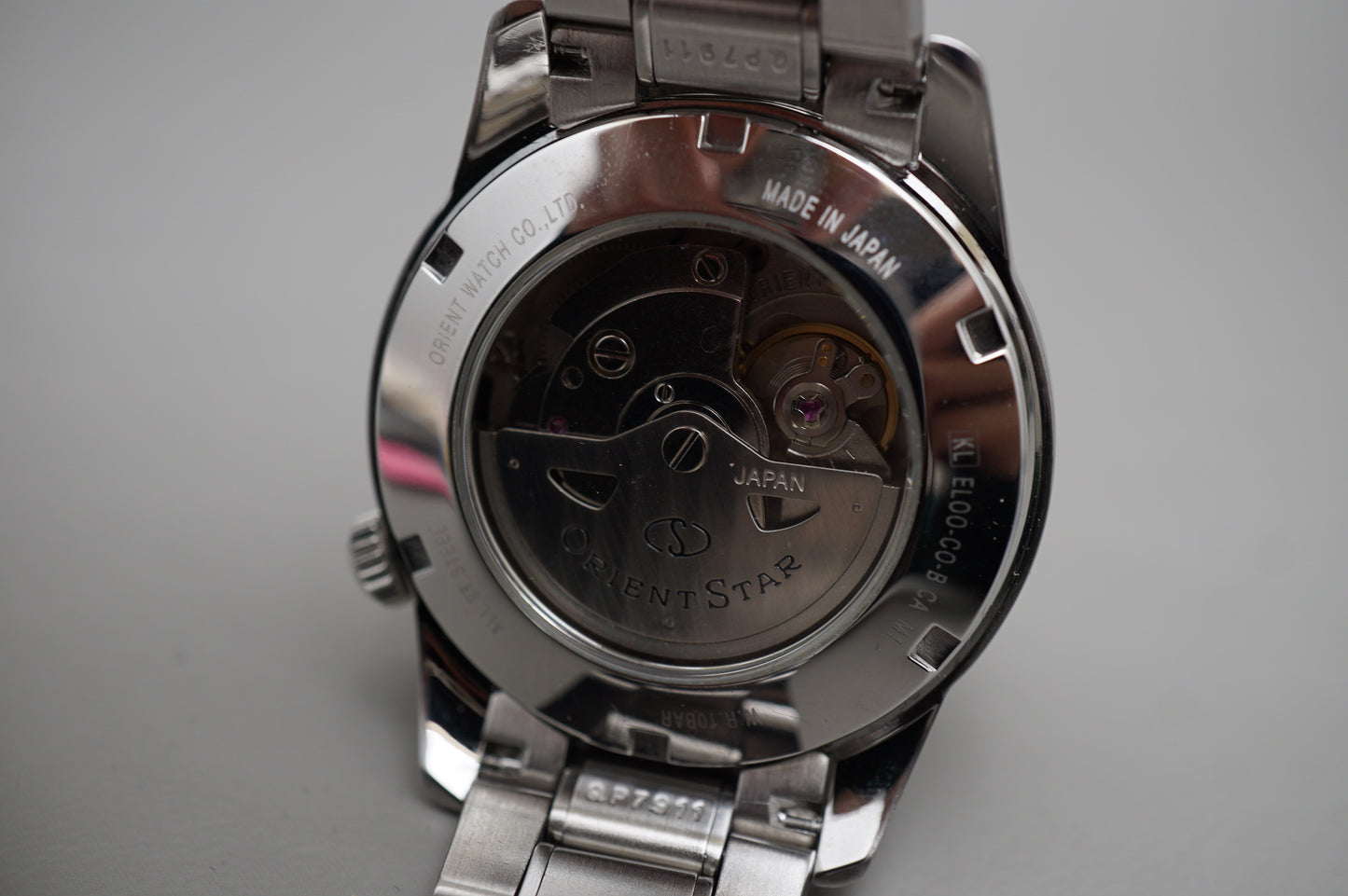 Orient Star EL00-C0-B White Dial Power Reserve Display Back Automatic Watch