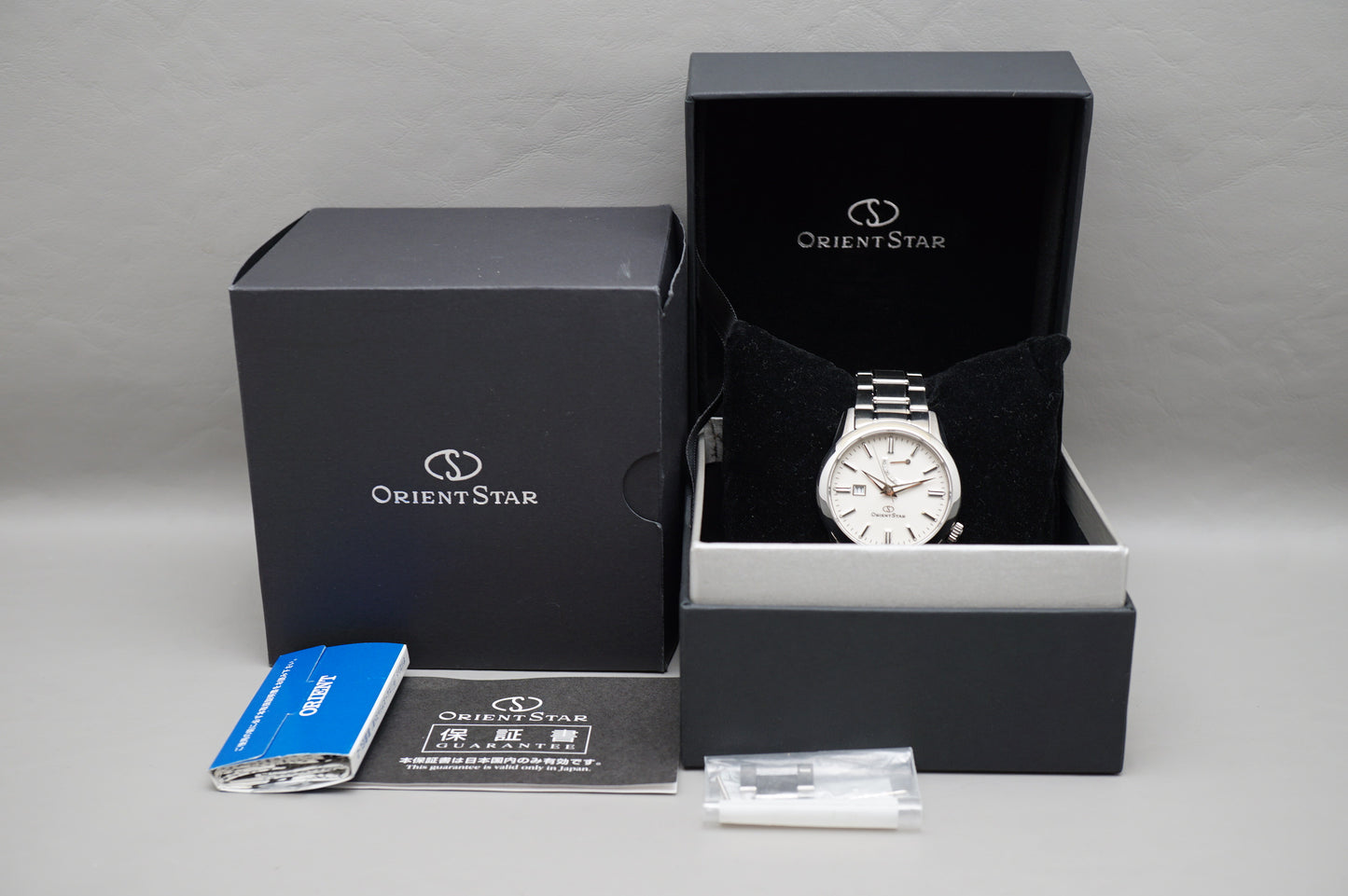 Orient Star EL00-C0-B White Dial Power Reserve Display Back Automatic Watch