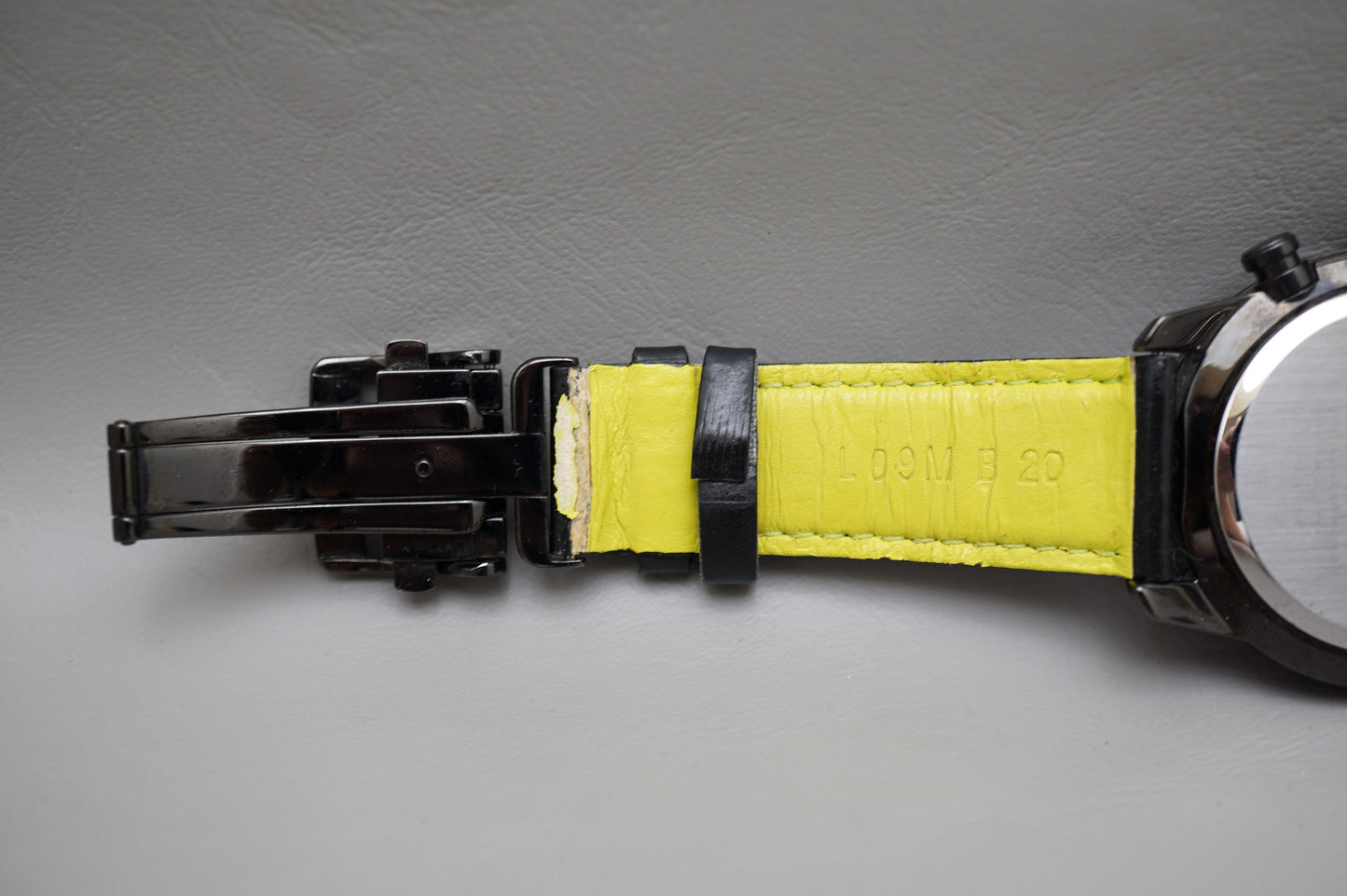 Seiko V175-0BJ0 Blacked Out Lime Green Seconds Chronograph Solar Quartz Watch