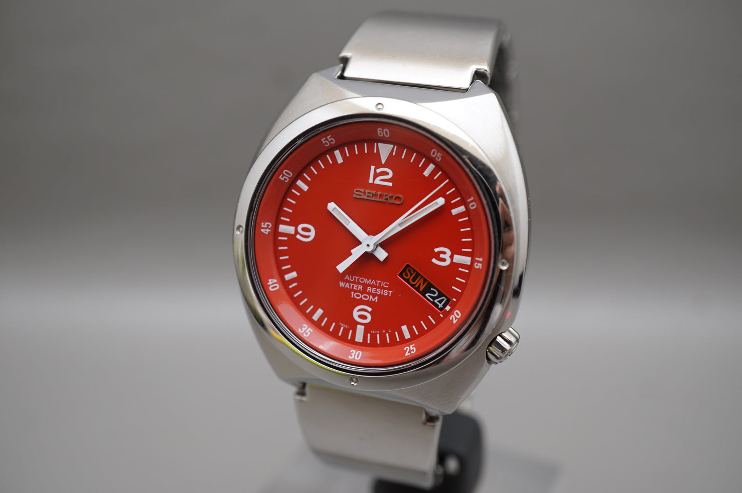 Seiko S-Wave SKX297K1 7S26 Red Dial Automatic Watch Rare Original Bracelet