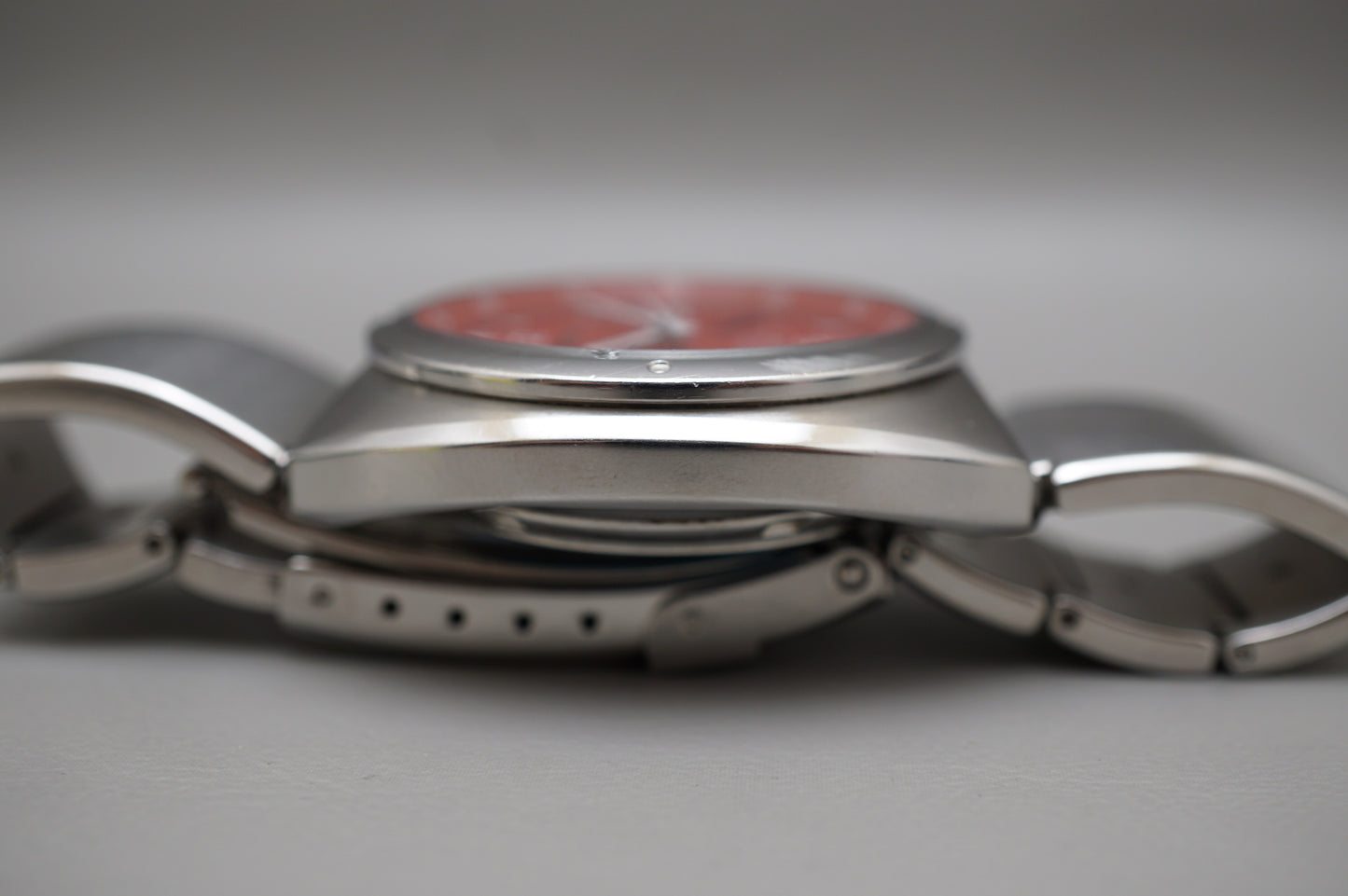 Seiko S-Wave SKX297K1 7S26 Red Dial Automatic Watch Rare Original Bracelet