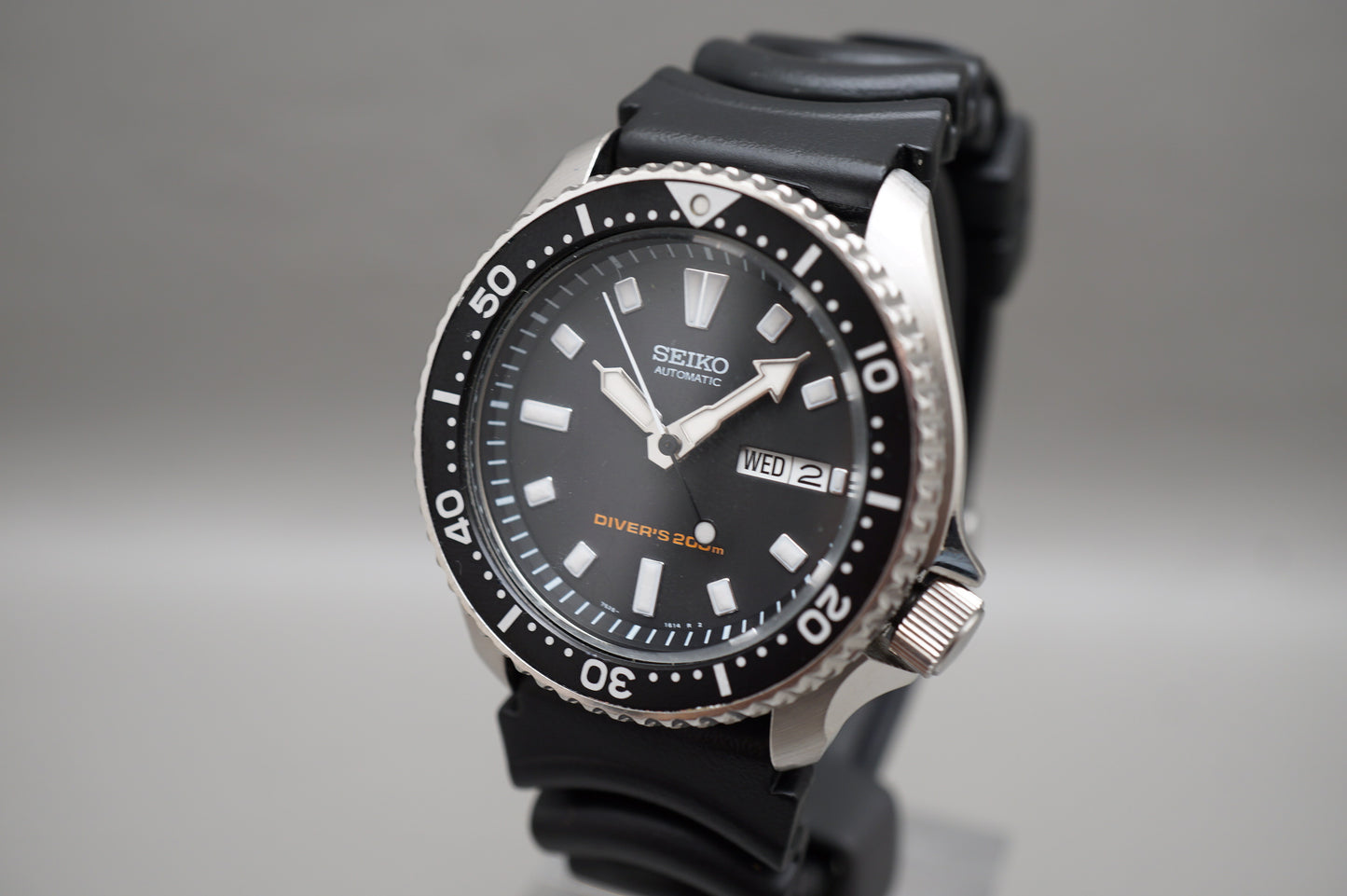 Vintage 1998 Seiko SKX399 7S26 Black Dial Divers 200M Automatic Watch Original