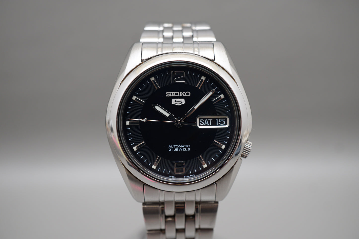 Seiko 5 SNK393 7S26 Black Textured Dial Automatic Watch