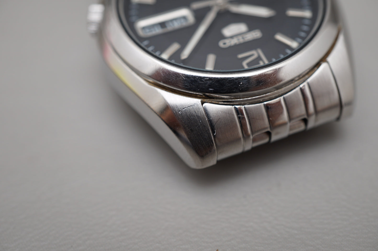 Seiko 5 SNK393 7S26 Black Textured Dial Automatic Watch