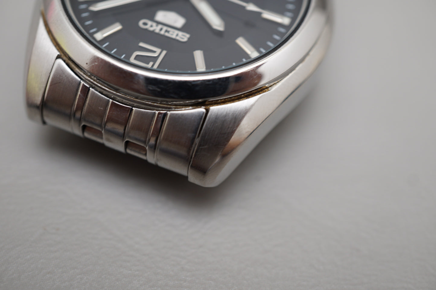 Seiko 5 SNK393 7S26 Black Textured Dial Automatic Watch