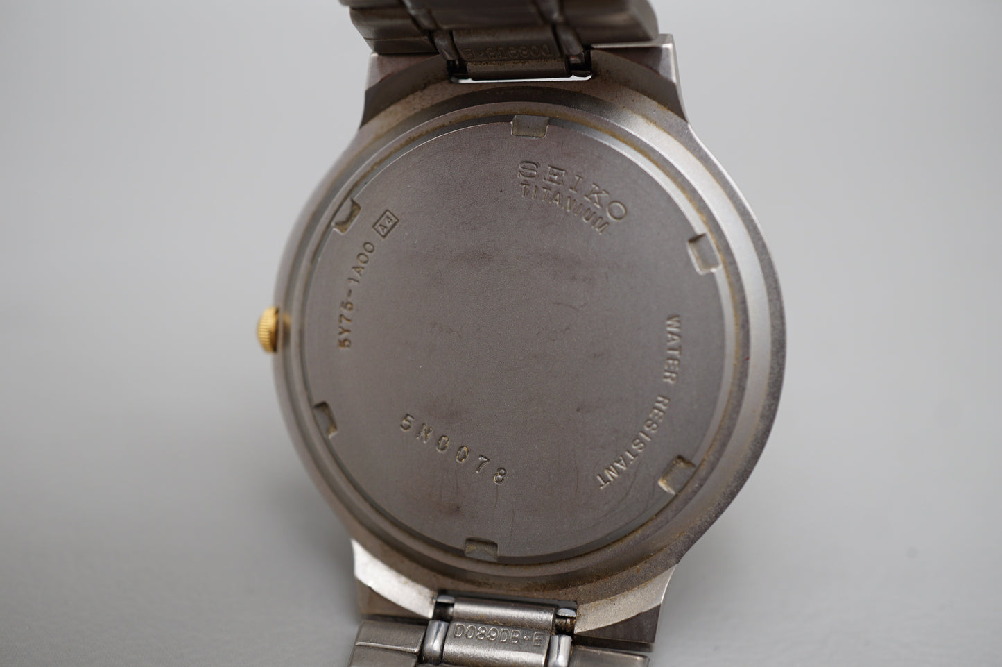 Seiko 5Y75-1A00 JDM Two Tone Titanium Solar Quartz Watch