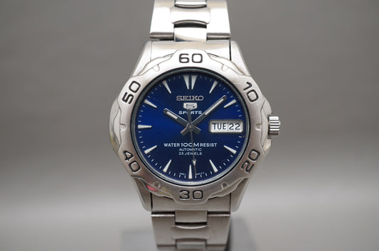 Seiko 5 Sports SNZ315 7S36 Blue Dial 100M Automatic Watch