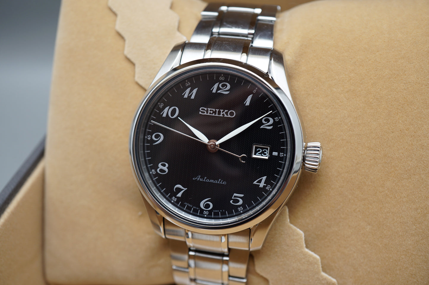 Seiko Presage SARX039 6R15 Numeric Ripple Black Dial Automatic Watch