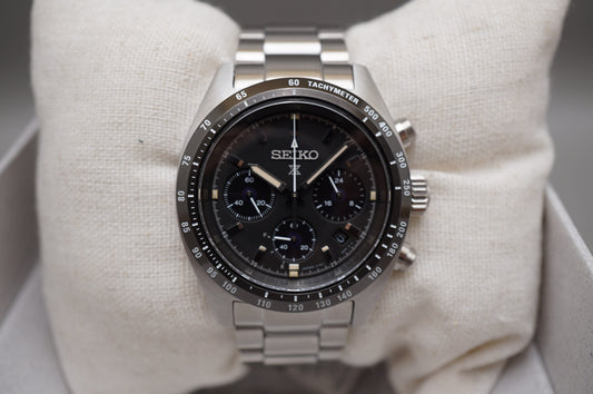 Seiko Prospex SBDL091 V192 Speedtimer Chronograph Black Dial Solar Quartz Watch