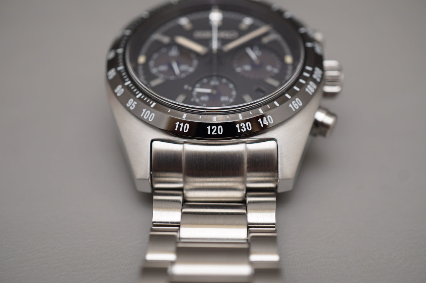 Seiko Prospex SBDL091 V192 Speedtimer Chronograph Black Dial Solar Quartz Watch