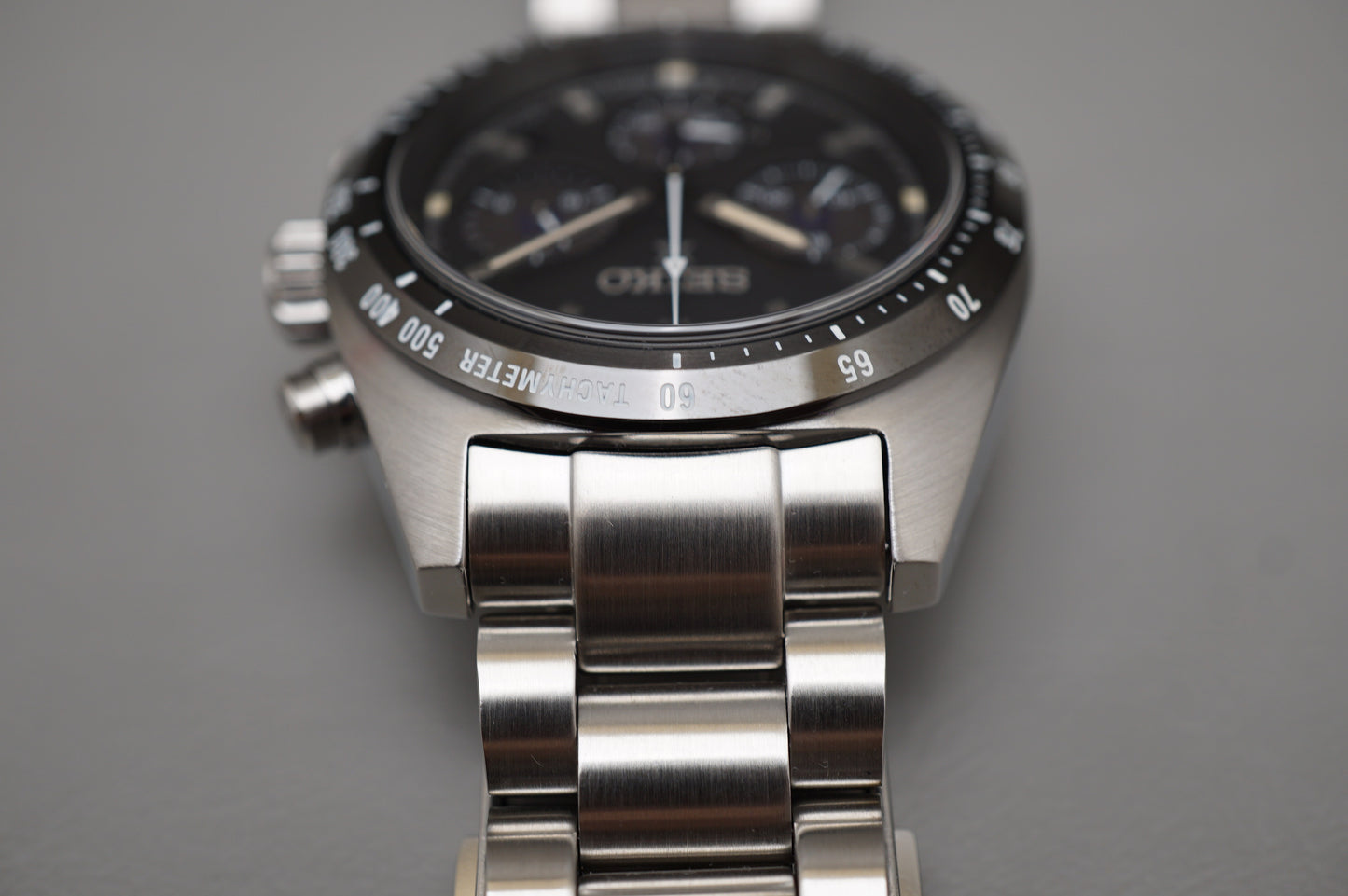 Seiko Prospex SBDL091 V192 Speedtimer Chronograph Black Dial Solar Quartz Watch