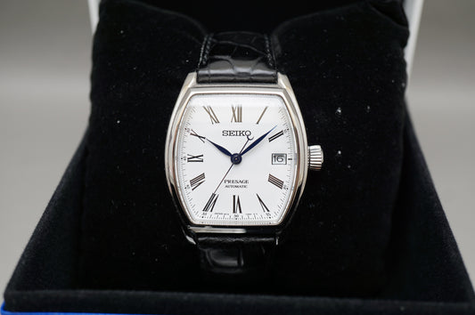 Seiko Presage SPB049J1 6R15 White Enamel Dial Tonneau Case Automatic Watch