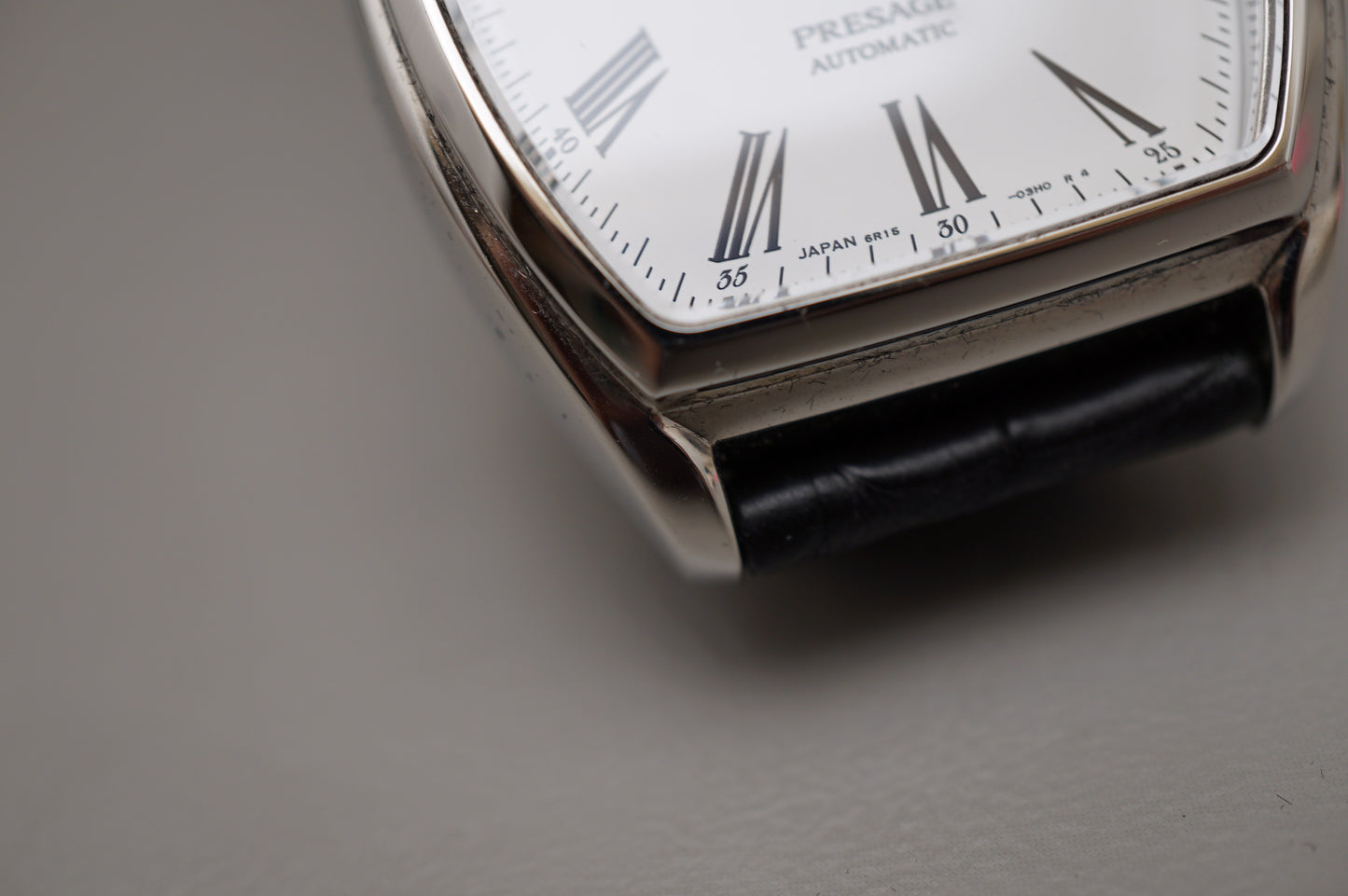 Seiko Presage SPB049J1 6R15 White Enamel Dial Tonneau Case Automatic Watch