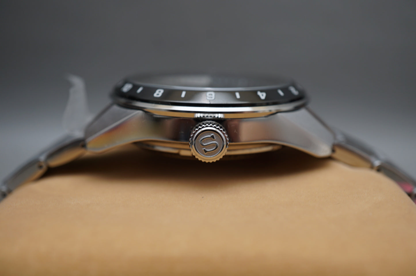 New Seiko Presage SARF005 6R64 Black Dial Sharp Edged GMT Automatic Watch