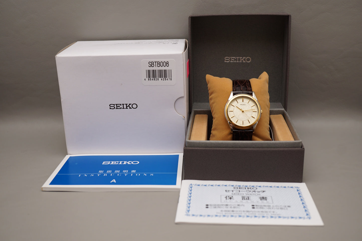 New Seiko Spirit SBTB006 7N01 Two Tone Textured Dial JDM Quartz Watch