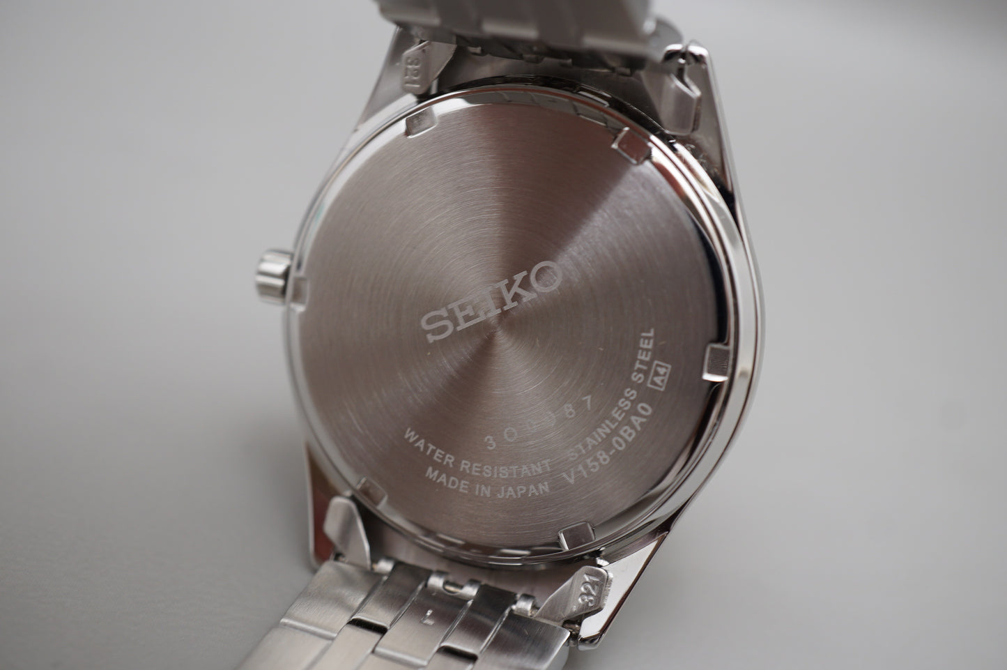 Seiko Selection SBPX085 V158 Gold Two Tone White Dial Solar Quartz Watch