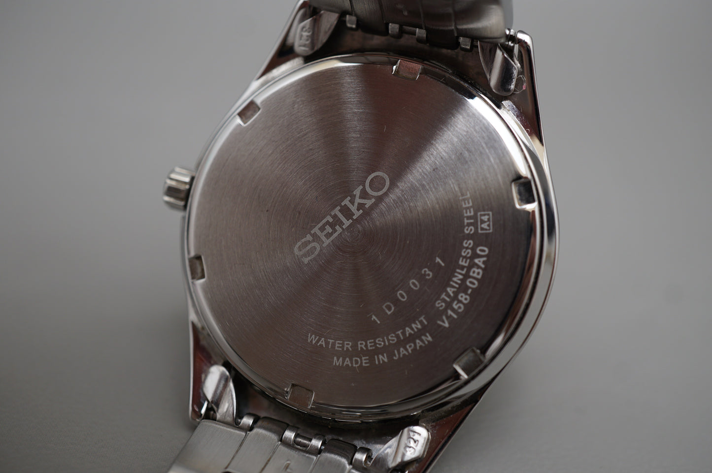 Seiko Selection SBPX085 V158 Gold Two Tone White Dial Solar Quartz Watch