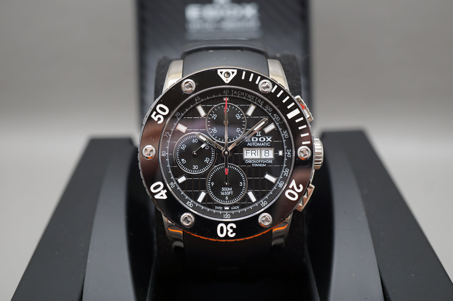 Edox 01107.TIN.NIN Class One Offshore Titanium Automatic Chronograph Watch Swiss
