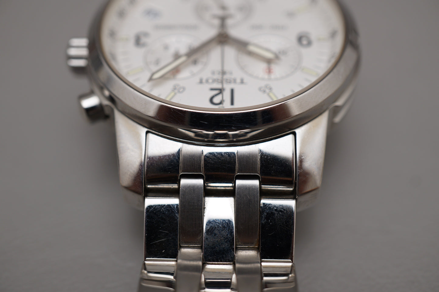 Tissot PRC 200 T461 White Silver Dial Quartz Chronograph Watch Swiss Made