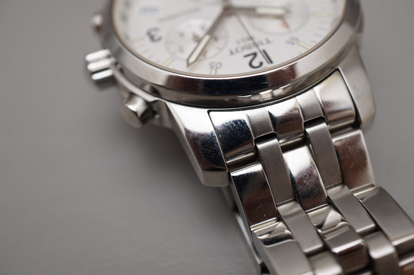 Tissot PRC 200 T461 White Silver Dial Quartz Chronograph Watch Swiss Made