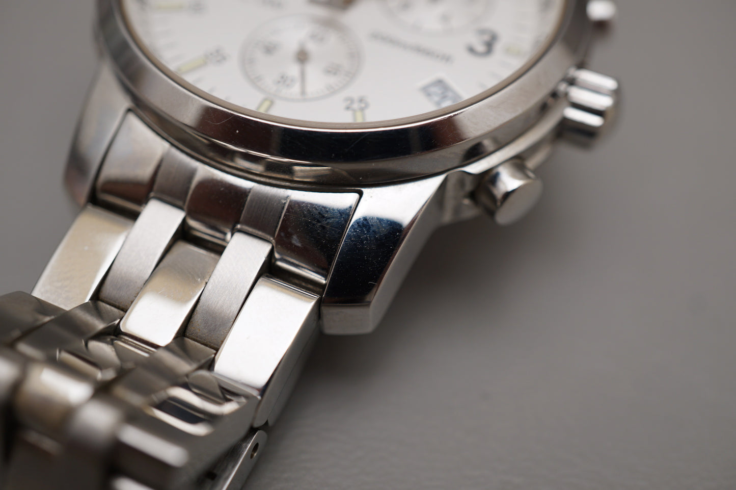 Tissot PRC 200 T461 White Silver Dial Quartz Chronograph Watch READ