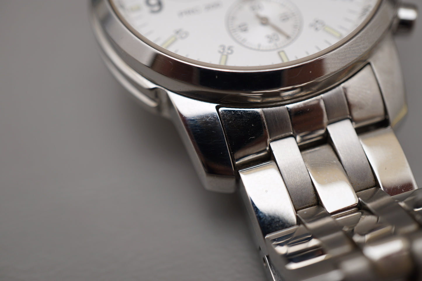 Tissot PRC 200 T461 White Silver Dial Quartz Chronograph Watch READ