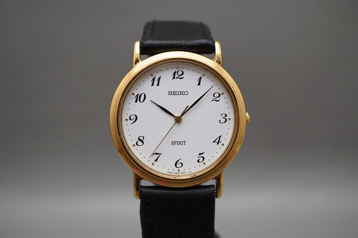 Seiko Spirit 5E21-6000 Gold Tone White Dial Quartz Watch