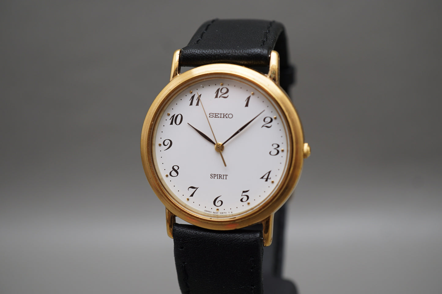 Seiko Spirit 5E21-6000 Gold Tone White Dial Quartz Watch