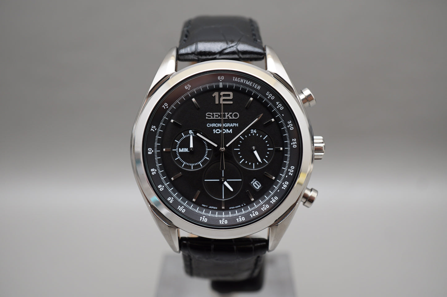 Seiko SSB097P1 8T63 Black Dial Chronograph Tachymeter Quartz Watch
