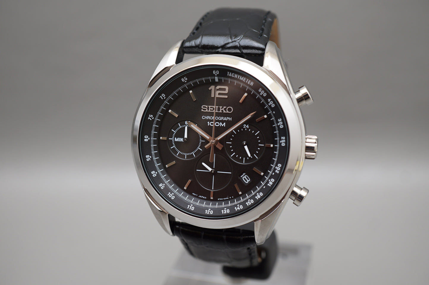Seiko SSB097P1 8T63 Black Dial Chronograph Tachymeter Quartz Watch