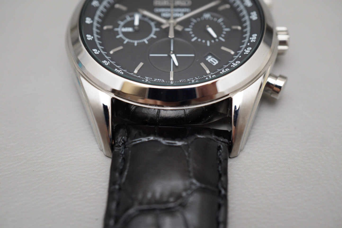 Seiko SSB097P1 8T63 Black Dial Chronograph Tachymeter Quartz Watch