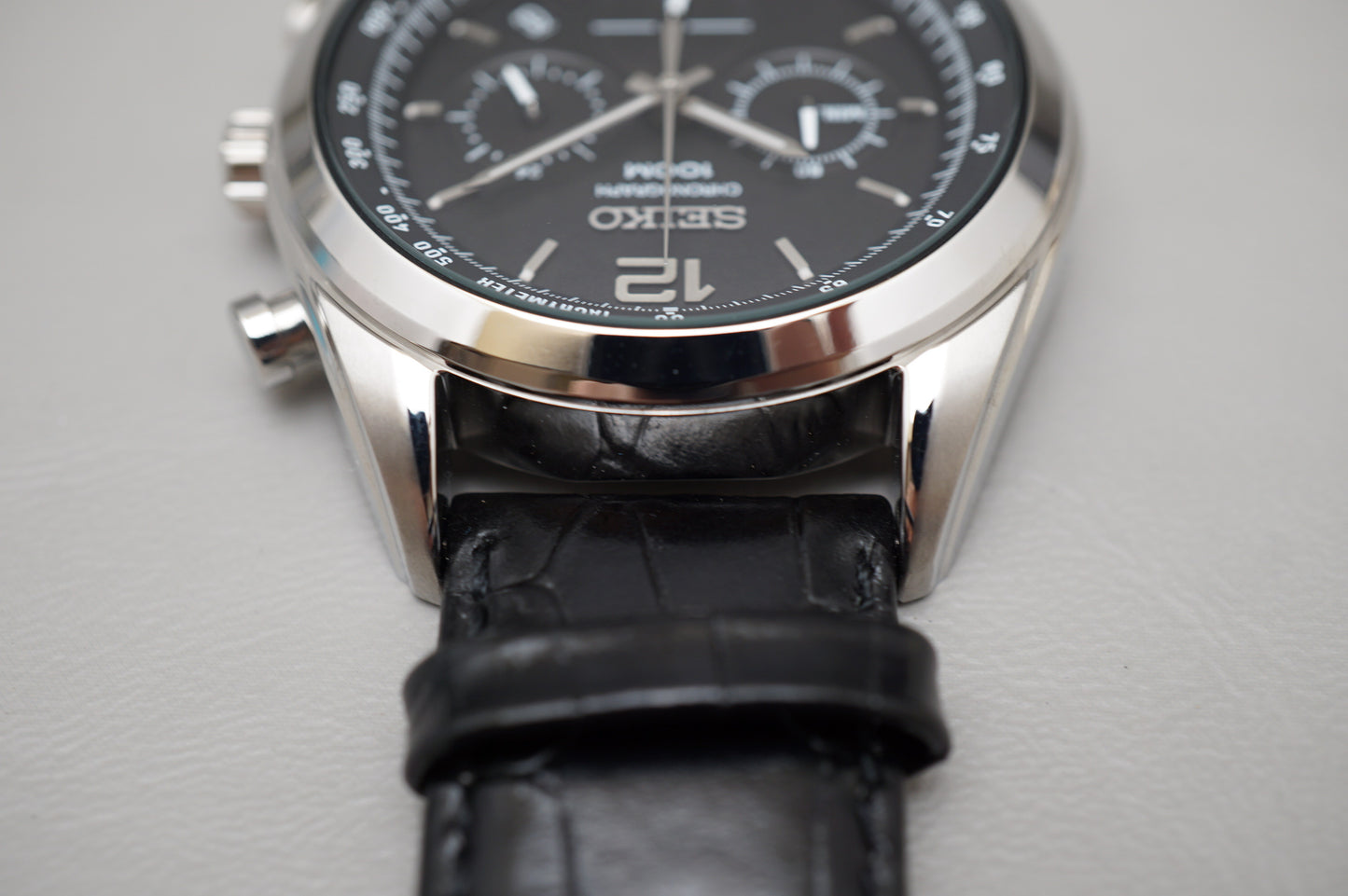 Seiko SSB097P1 8T63 Black Dial Chronograph Tachymeter Quartz Watch