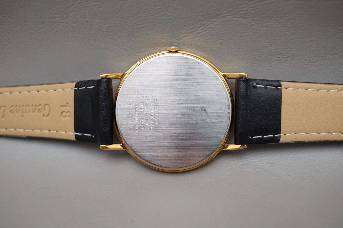 Vintage Seiko 7N21-8A00 Black Gold Tone 1998 Nagano Olympics Quartz Watch