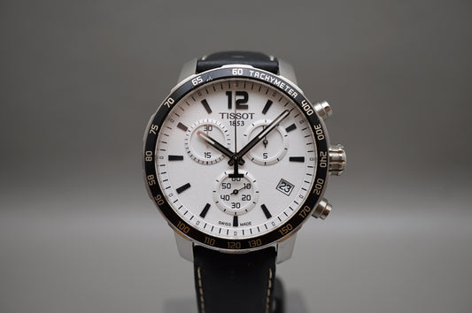 Tissot T095.417.16.037.00 Quickster White Dial Chronograph Tachymeter Quartz Watch