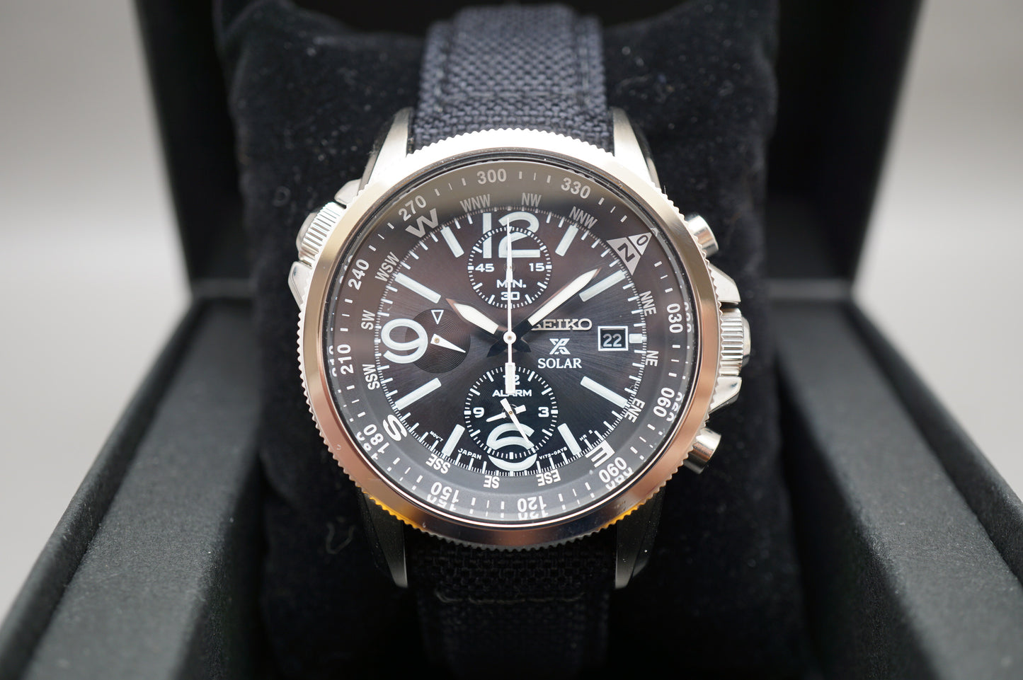 Seiko Prospex SBDL031 V172 Military Alarm Chronograph Solar Quartz Watch