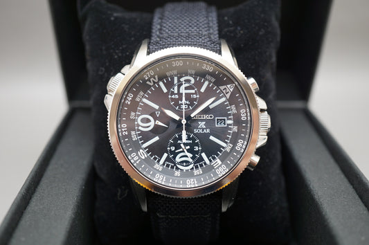 Seiko Prospex SBDL031 V172 Military Alarm Chronograph Solar Quartz Watch