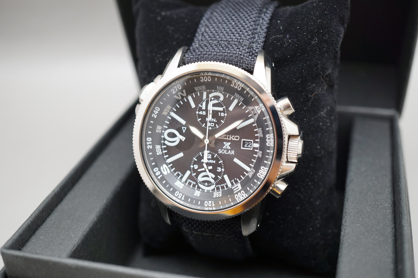 Seiko Prospex SBDL031 V172 Military Alarm Chronograph Solar Quartz Watch