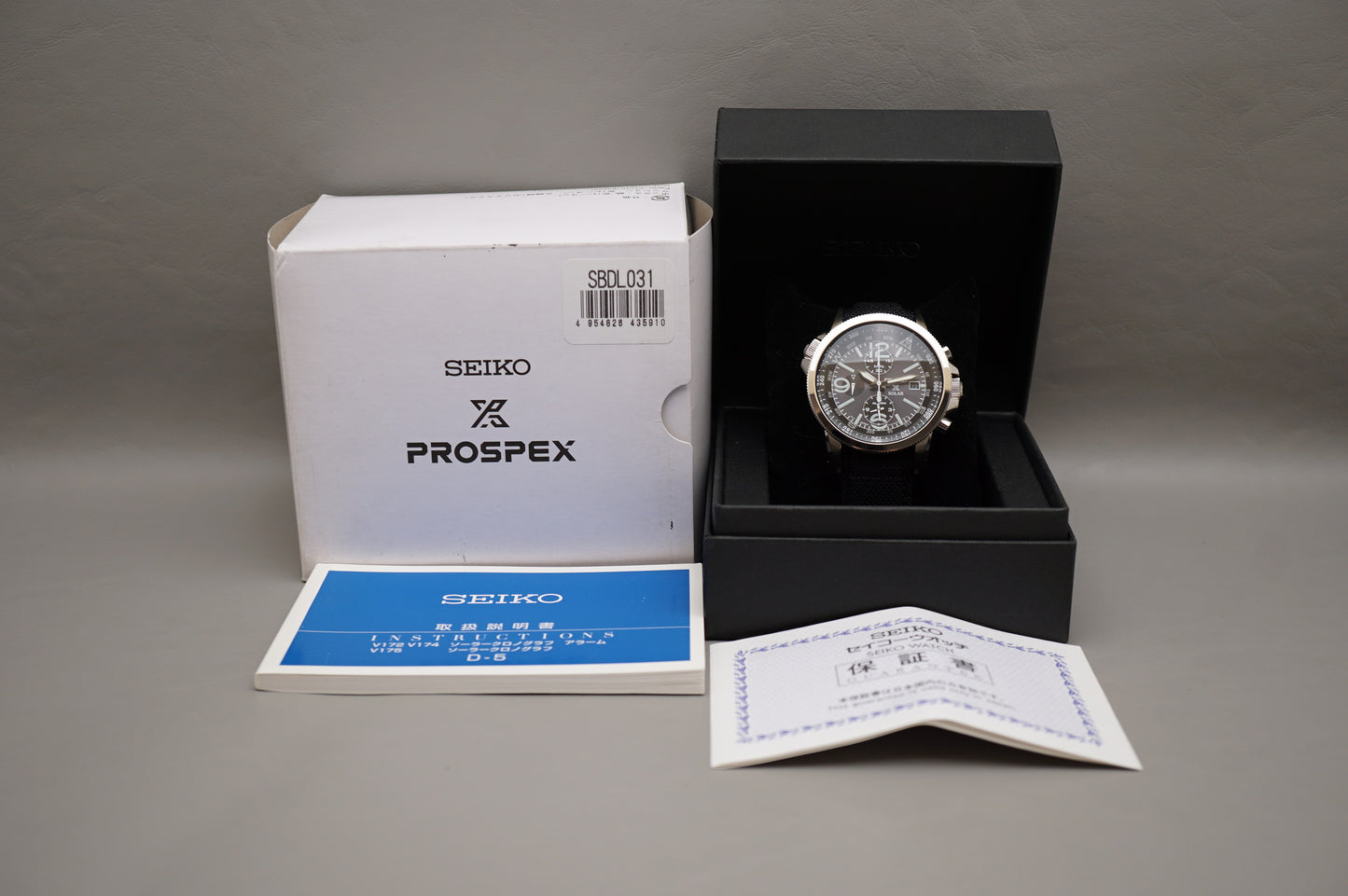 Seiko Prospex SBDL031 V172 Military Alarm Chronograph Solar Quartz Watch