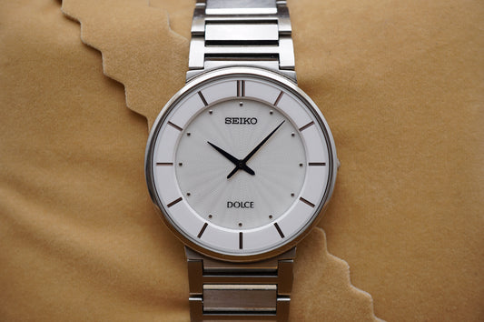 Seiko Dolce SACK015 4J40 White Sunburst Dial JDM Sapphire Quartz Watch
